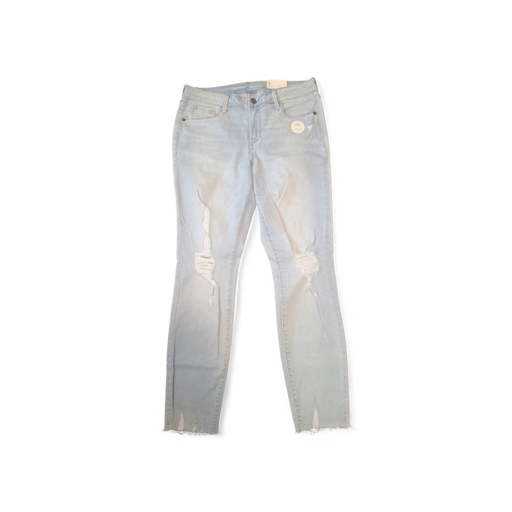Old Navy Light Blue Distressed Skinny Jeans